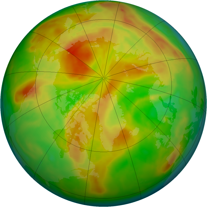 Arctic ozone map for 20 May 2013